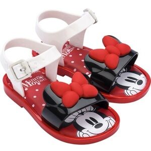 Mini Melissa Kids Minnie Mouse Red Black White Bow Sandals